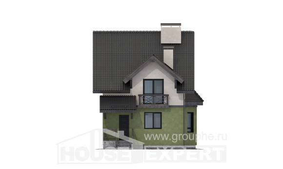 120-003-П Проект двухэтажного дома мансардой, современный загородный дом из арболита Майкоп, House Expert