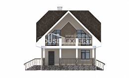 125-001-Л Проект двухэтажного дома с мансардным этажом, небольшой загородный дом из газосиликатных блоков Майкоп, House Expert