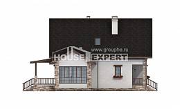 140-002-Л Проект двухэтажного дома с мансардой, экономичный коттедж из бризолита, Майкоп