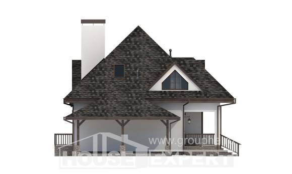 110-002-Л Проект двухэтажного дома с мансардным этажом и гаражом, простой домик из газосиликатных блоков Майкоп, House Expert