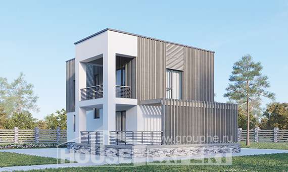 150-017-П Проект двухэтажного дома, бюджетный загородный дом из поризованных блоков Майкоп, House Expert
