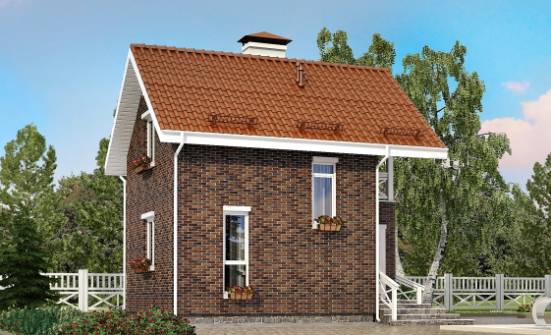 045-001-Л Проект двухэтажного дома с мансардным этажом, простой домик из поризованных блоков Майкоп | Проекты домов от House Expert