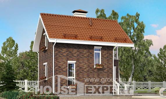 045-001-Л Проект двухэтажного дома с мансардой, простой загородный дом из газобетона Майкоп, House Expert