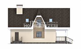 125-001-Л Проект двухэтажного дома с мансардным этажом, скромный загородный дом из бризолита Майкоп, House Expert