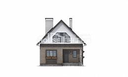 130-003-П Проект двухэтажного дома с мансардой, недорогой загородный дом из газобетона Майкоп, House Expert