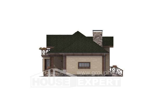 180-010-П Проект двухэтажного дома мансардой и гаражом, классический дом из твинблока Майкоп, House Expert