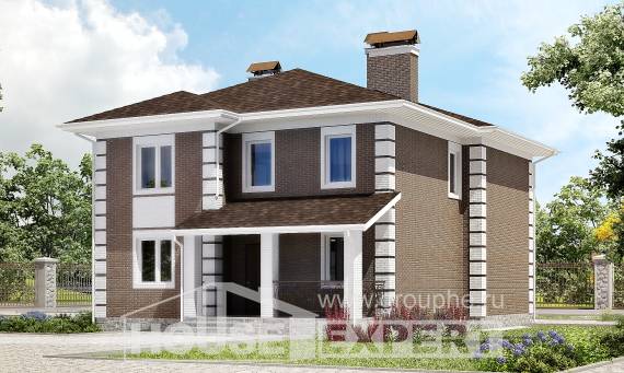 185-002-П Проект двухэтажного дома, классический домик из газосиликатных блоков Майкоп, House Expert
