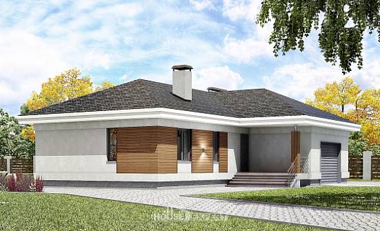 165-001-П Проект одноэтажного дома, гараж, доступный домик из арболита, Майкоп