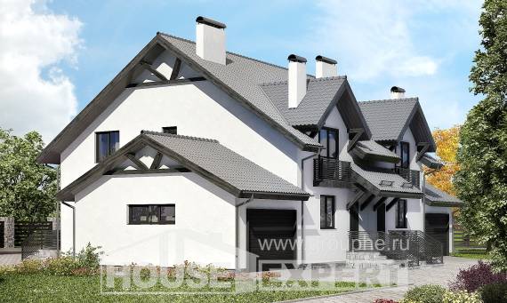 290-003-П Проект двухэтажного дома мансардой, красивый домик из газосиликатных блоков Майкоп, House Expert