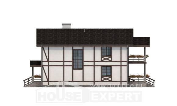 250-002-Л Проект двухэтажного дома с мансардным этажом и гаражом, современный дом из кирпича Майкоп, House Expert