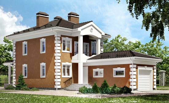 150-006-П Проект двухэтажного дома и гаражом, красивый домик из пеноблока Майкоп | Проекты домов от House Expert