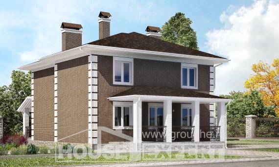 185-002-П Проект двухэтажного дома, уютный дом из твинблока Майкоп, House Expert