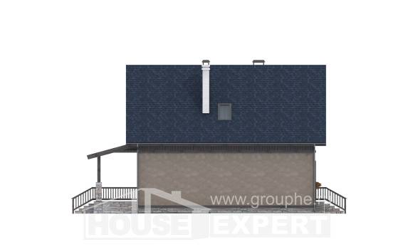 130-003-П Проект двухэтажного дома с мансардой, недорогой загородный дом из твинблока, Майкоп