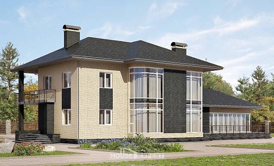 305-003-Л Проект двухэтажного дома, большой домик из пеноблока Майкоп | Проекты домов от House Expert