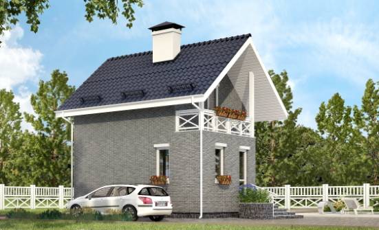 045-001-П Проект двухэтажного дома с мансардой, эконом дом из газобетона Майкоп | Проекты домов от House Expert