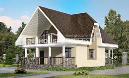 125-001-Л Проект двухэтажного дома с мансардным этажом, доступный домик из газосиликатных блоков Майкоп, House Expert