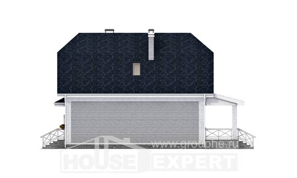 160-006-Л Проект двухэтажного дома мансардой и гаражом, скромный дом из газосиликатных блоков, Майкоп