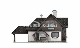 160-002-Л Проект двухэтажного дома мансардой и гаражом, небольшой домик из арболита Майкоп, House Expert