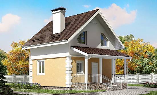 070-002-П Проект двухэтажного дома с мансардным этажом, маленький дом из газобетона Майкоп | Проекты домов от House Expert