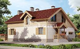 165-002-П Проект двухэтажного дома с мансардным этажом, гараж, компактный дом из бризолита Майкоп, House Expert