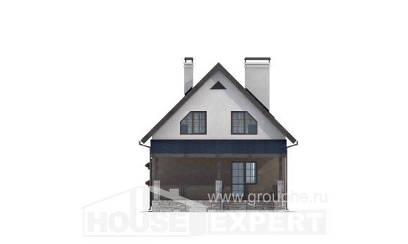 130-003-П Проект двухэтажного дома мансардный этаж, экономичный домик из твинблока Майкоп, House Expert