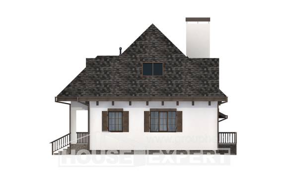 110-002-Л Проект двухэтажного дома с мансардным этажом и гаражом, компактный дом из бризолита Майкоп, House Expert