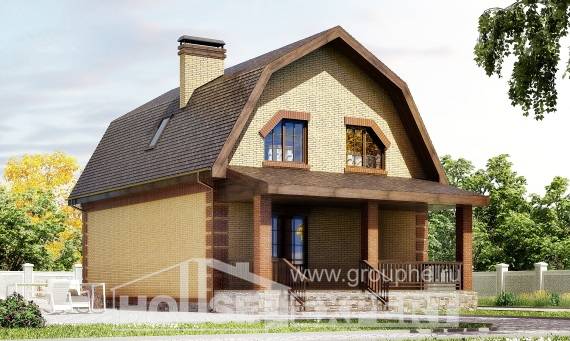 130-005-Л Проект двухэтажного дома мансардой, красивый коттедж из газобетона, Майкоп