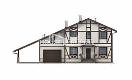 250-002-Л Проект двухэтажного дома мансардой, гараж, простой коттедж из кирпича Майкоп, House Expert