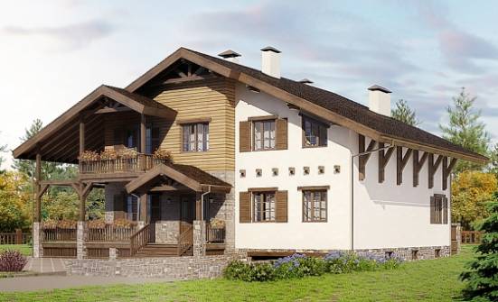 400-004-П Проект трехэтажного дома с мансардой, гараж, современный домик из кирпича Майкоп | Проекты домов от House Expert