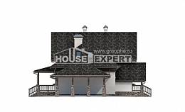160-002-Л Проект двухэтажного дома мансардой и гаражом, бюджетный домик из газобетона Майкоп, House Expert
