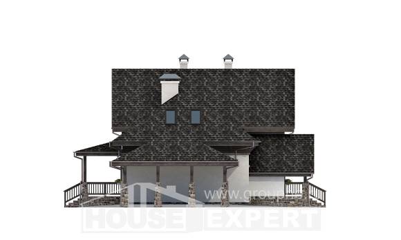 160-002-Л Проект двухэтажного дома мансардный этаж, гараж, уютный коттедж из газосиликатных блоков, Майкоп