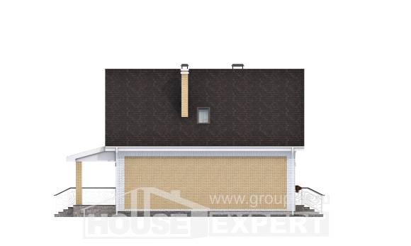 130-004-П Проект двухэтажного дома с мансардой, недорогой загородный дом из газосиликатных блоков, Майкоп